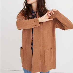 Madewell Spencer Sweater Coat in Heather Caramel